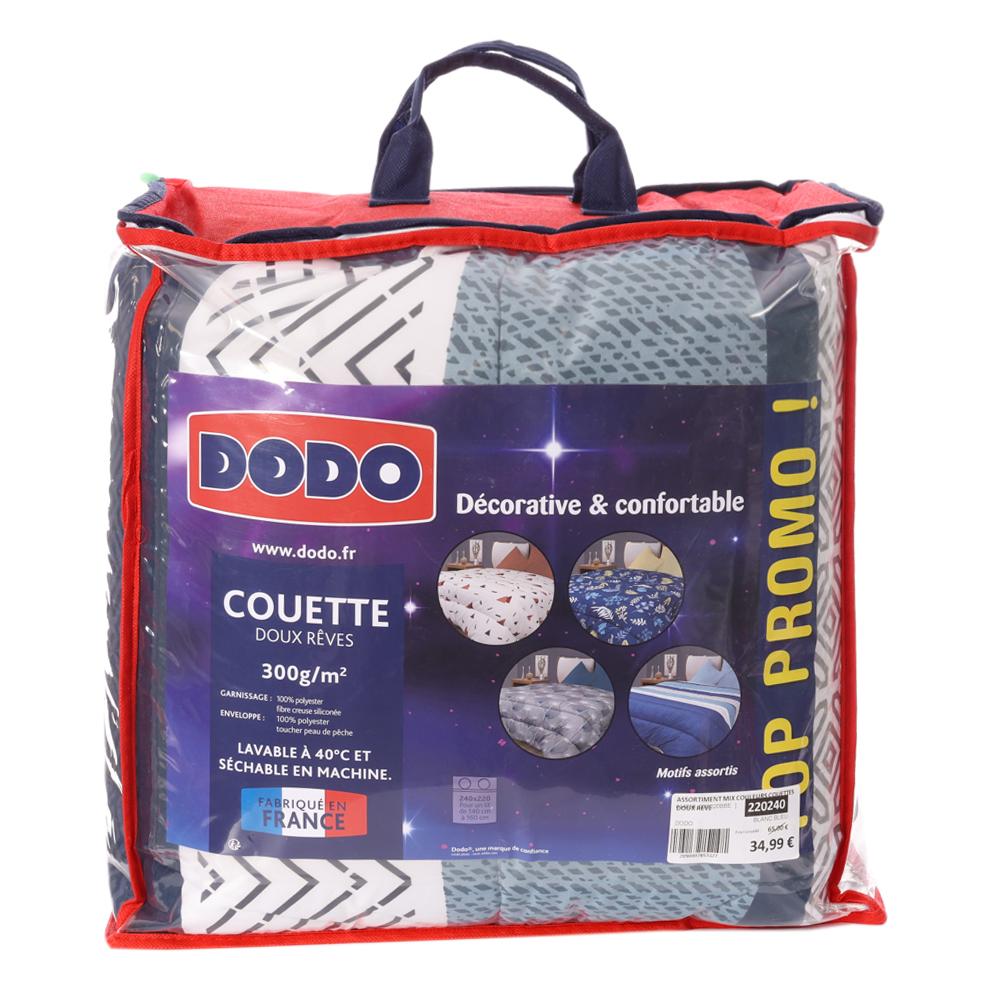 Couette Grise à Motifs Dodo Doux Rêve 220x240 pas cher