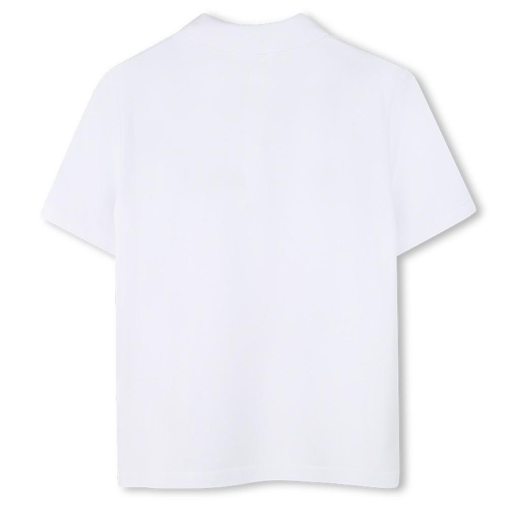 Weiß/Schwarzes Polohemd für Jungen von Hugo Boss J52730 Ansicht 2