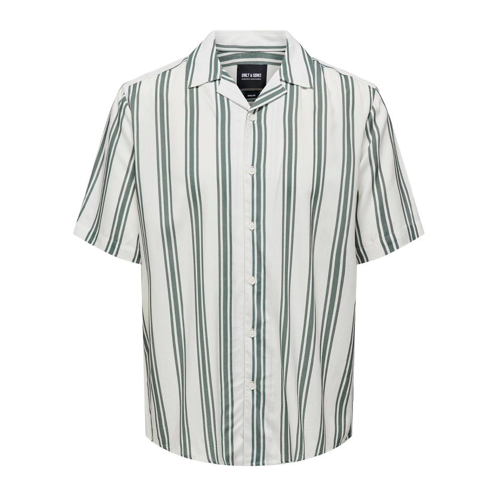 Chemisette Vert Homme Only & Sons Life Stripe pas cher