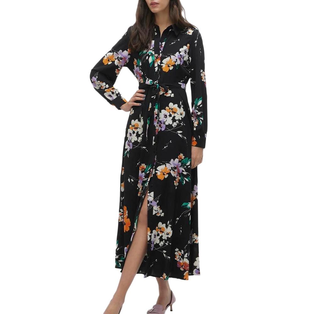 Robe Noire à Moifs Femme Vero Moda Shilah Naja pas cher