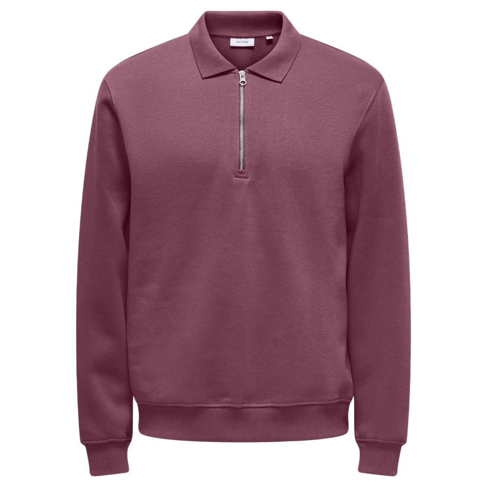Sweat 1/2 Bordeaux Homme Only & Sons Abbott vue 3