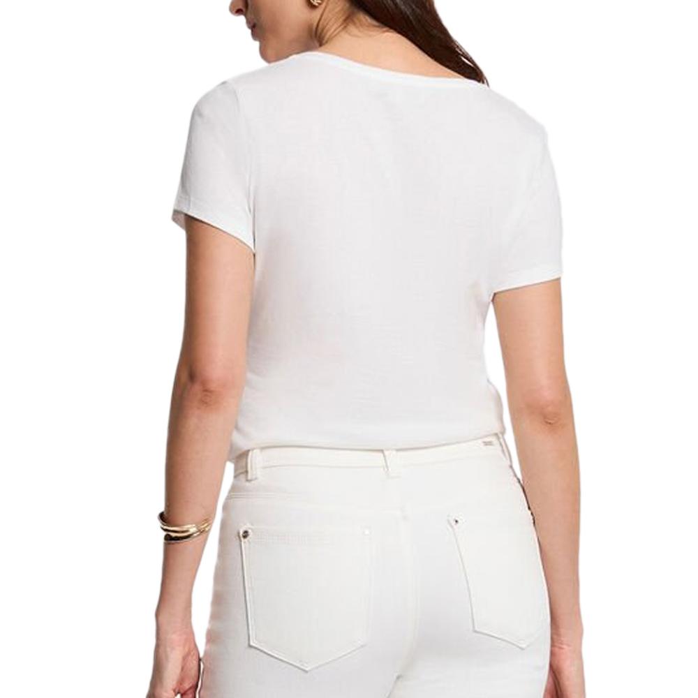 T-Shirt Blanc/Doré Femme Morgan Serigraphie1 vue 2