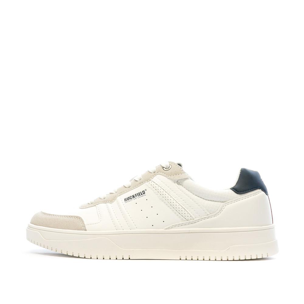 Baskets Blanches/Beige/Marine Homme Ruckfield Eliss pas cher