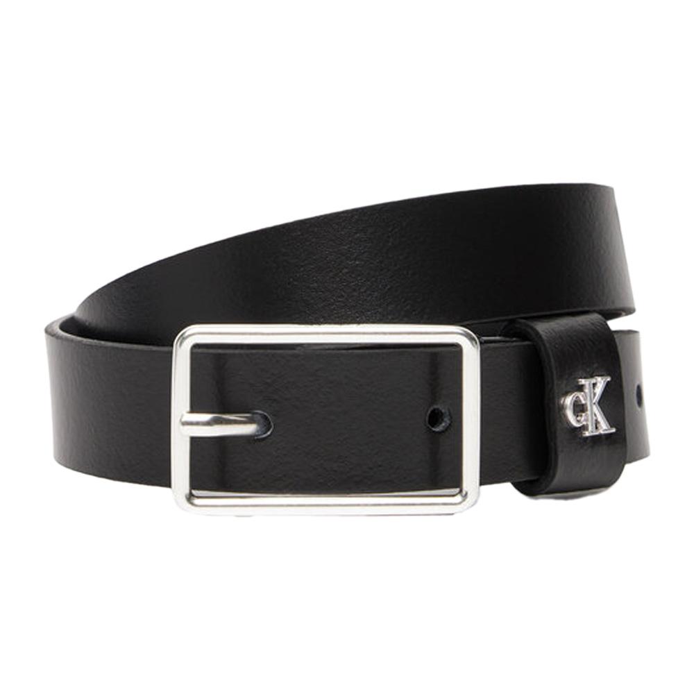 Ceinture Noire Femme Calvin Klein Jeans Square Buckle pas cher