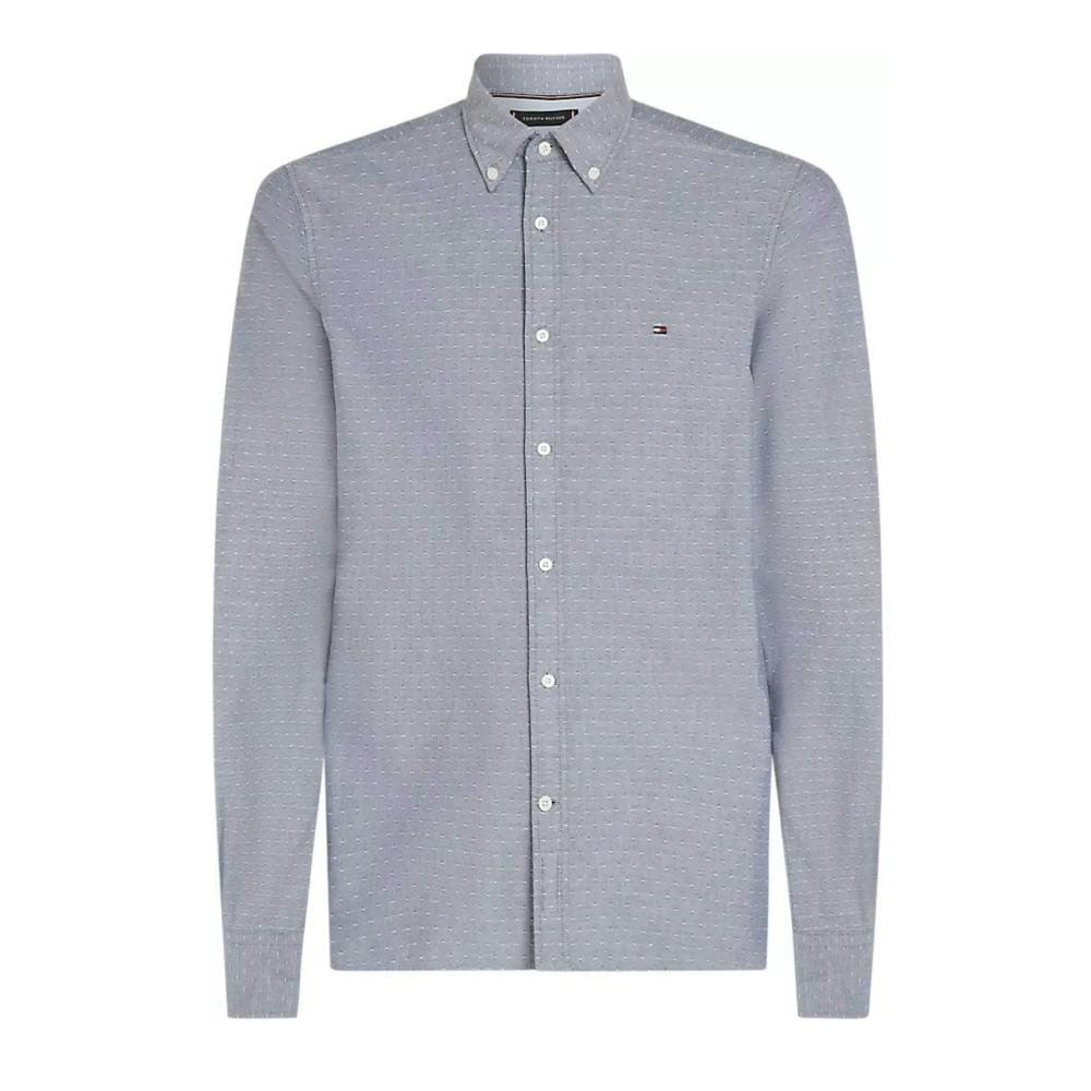 Chemise Manches Longues Bleu Homme Tommy Hilfiger Oxford pas cher