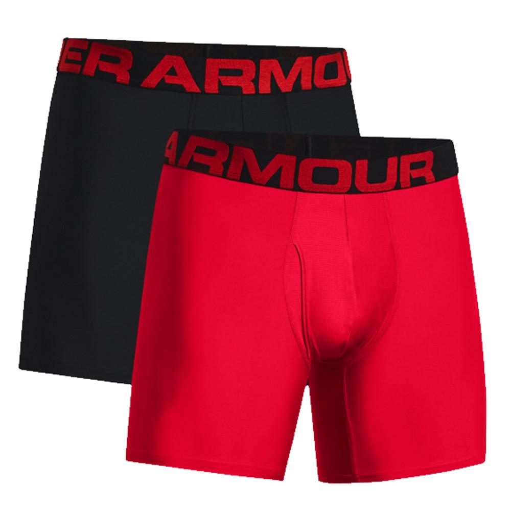 X2 Boxers Long Noir/Rouge Homme UNDER ARMOUR 1363619 pas cher