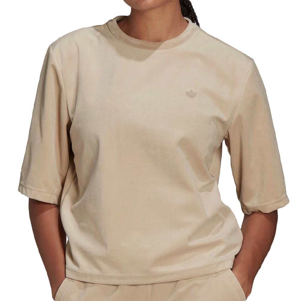 T-shirt Velours Beige Femme Adidas H22833 pas cher