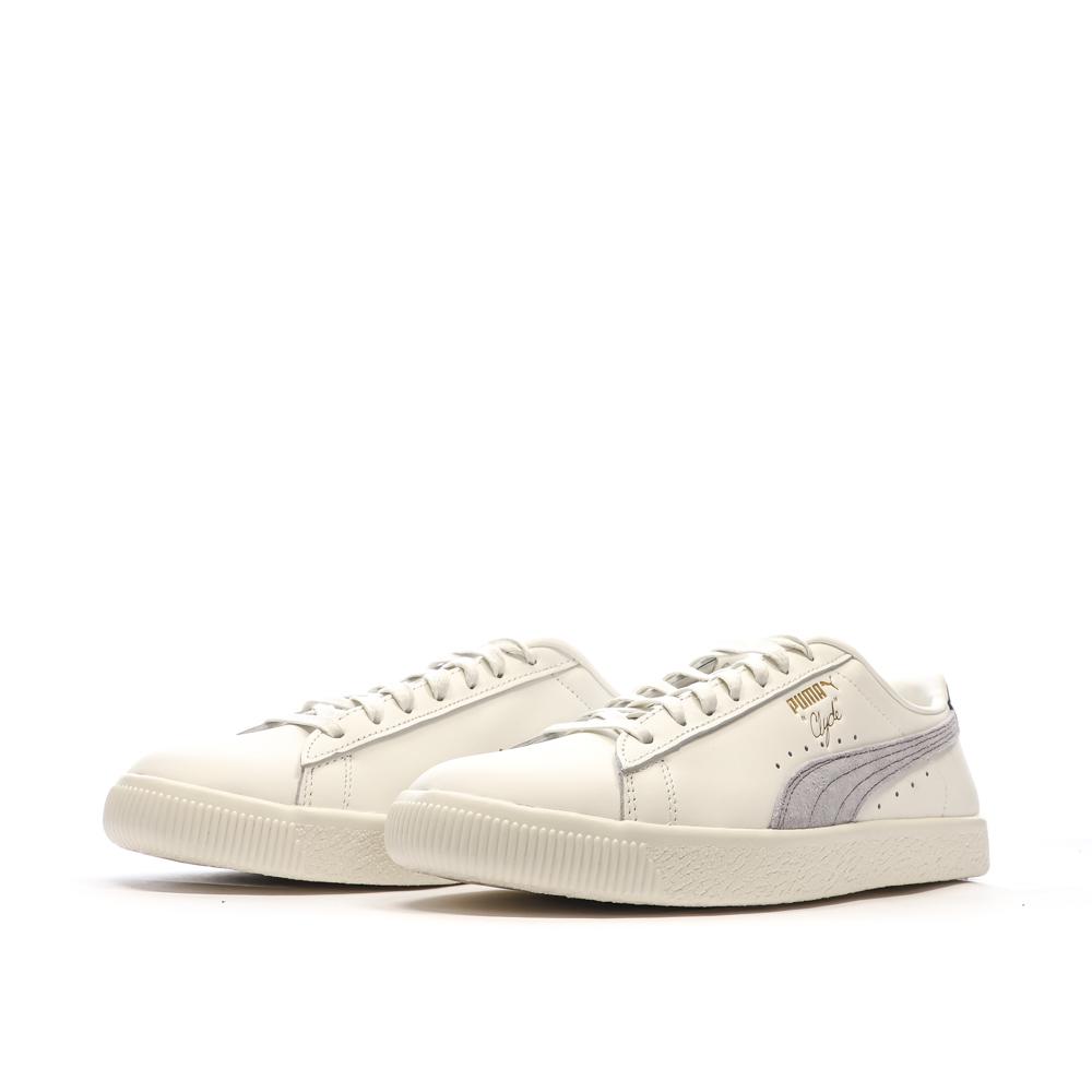Baskets Blanches/Gris Homme Puma Clyde Base vue 6