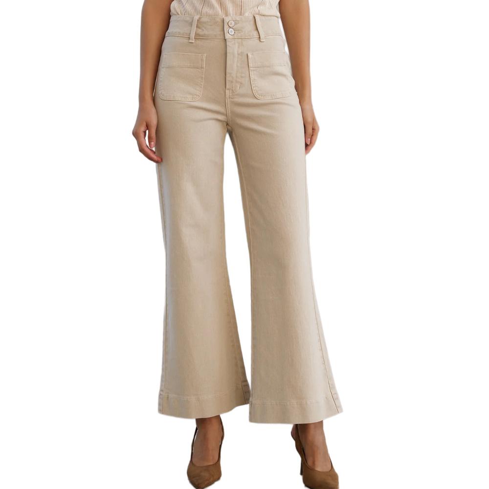 Jean Flare Beige Femme Oraije Jean Flare Elenette pas cher