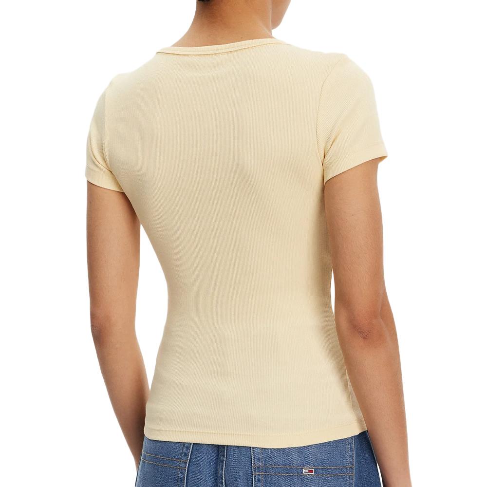 T-Shirt Jaune Femme Tommy Hilfiger Essential vue 2