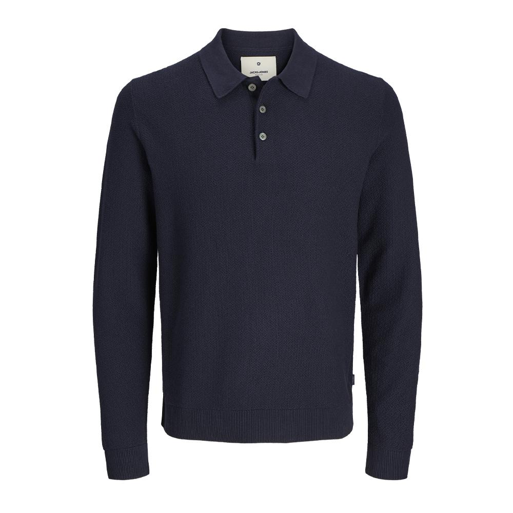 Polo Manches Longues Marine Homme Jack & Jones Sandri pas cher