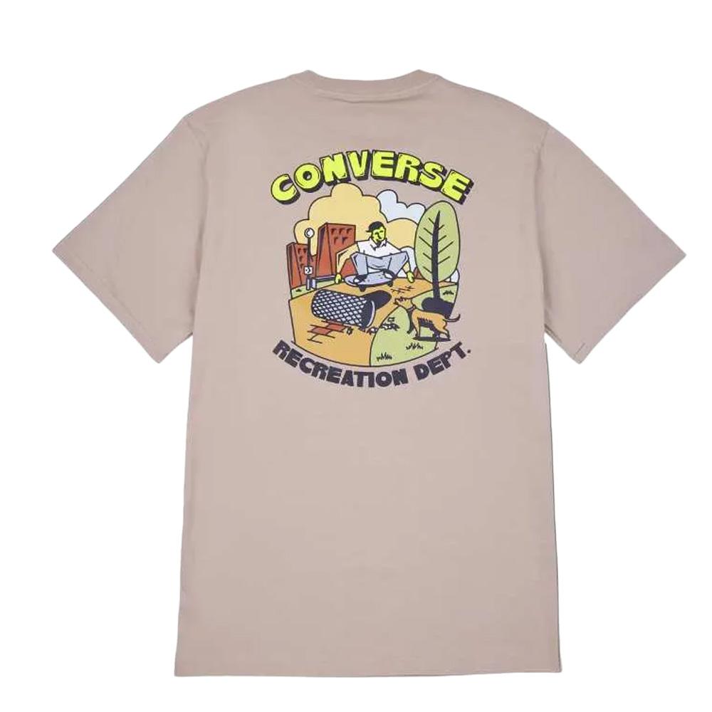 T-shirt Taupe Homme Converse Recreation vue 2