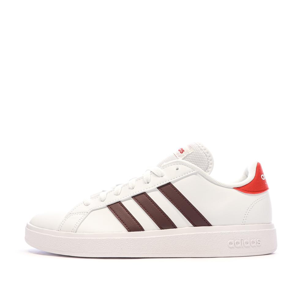 Baskets Blanches/Rouge Homme Adidas Grand Court Base 2.0 pas cher
