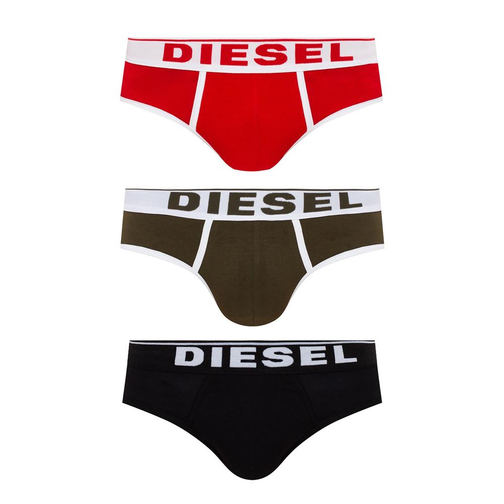 x3 Slip Noir/Rouge/Kaki Homme Diesel Andre pas cher