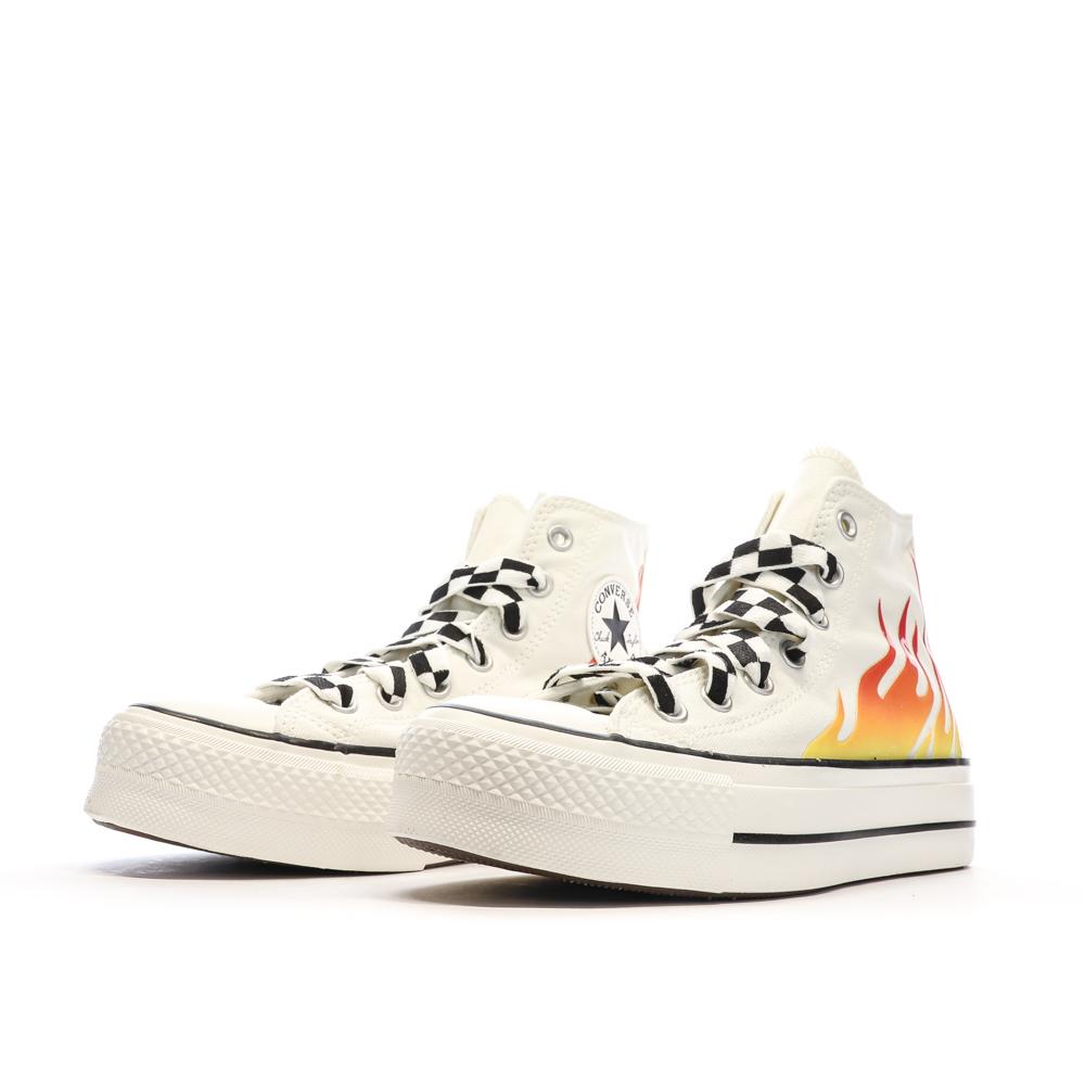Baskets Blanches/Orange Femme Converse All Star Lift vue 6