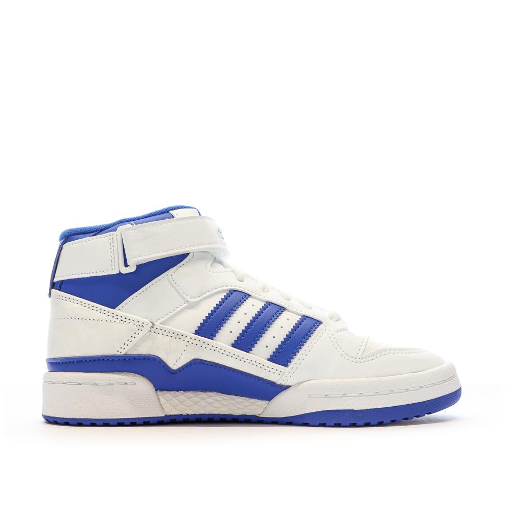 Baskets Blanc/Bleu Garçon Adidas Forum Mid vue 2