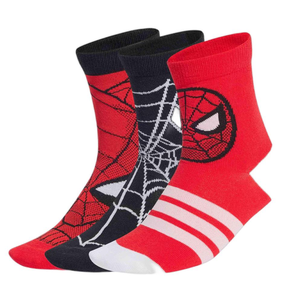 X3 Paires de Chaussettes Spider-Man Rouge Garçon Adidas Performance Marvel pas cher