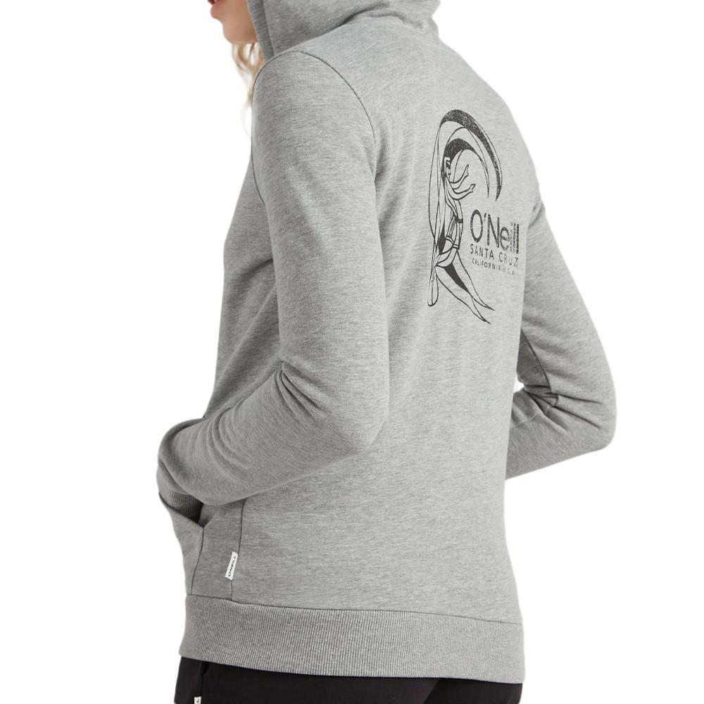 Sweat Zippé à capuche Gris Clair Femme O'Neill Circle Surfer vue 2