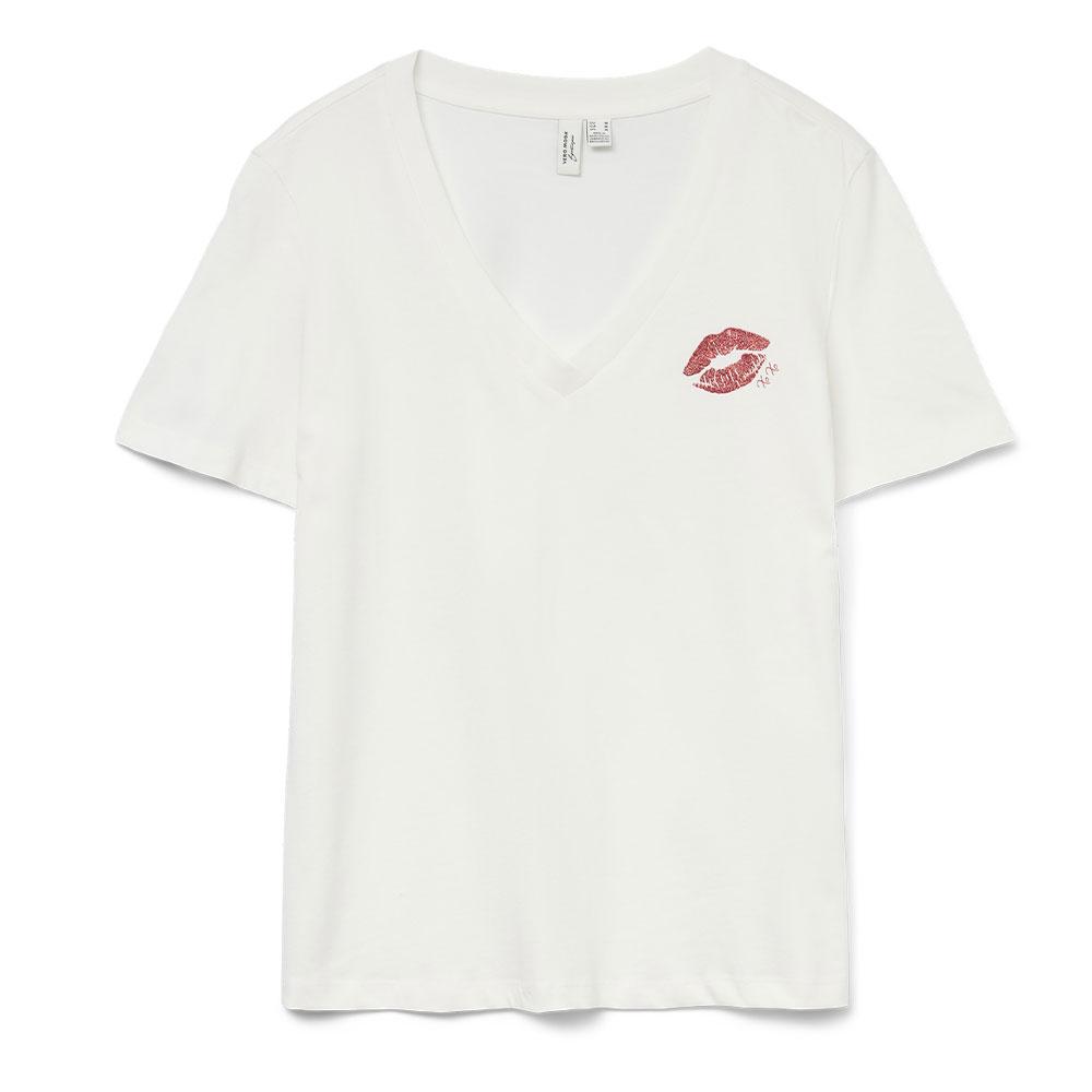 T-Shirt Blanc Femme Vero Moda Feyola vue 3