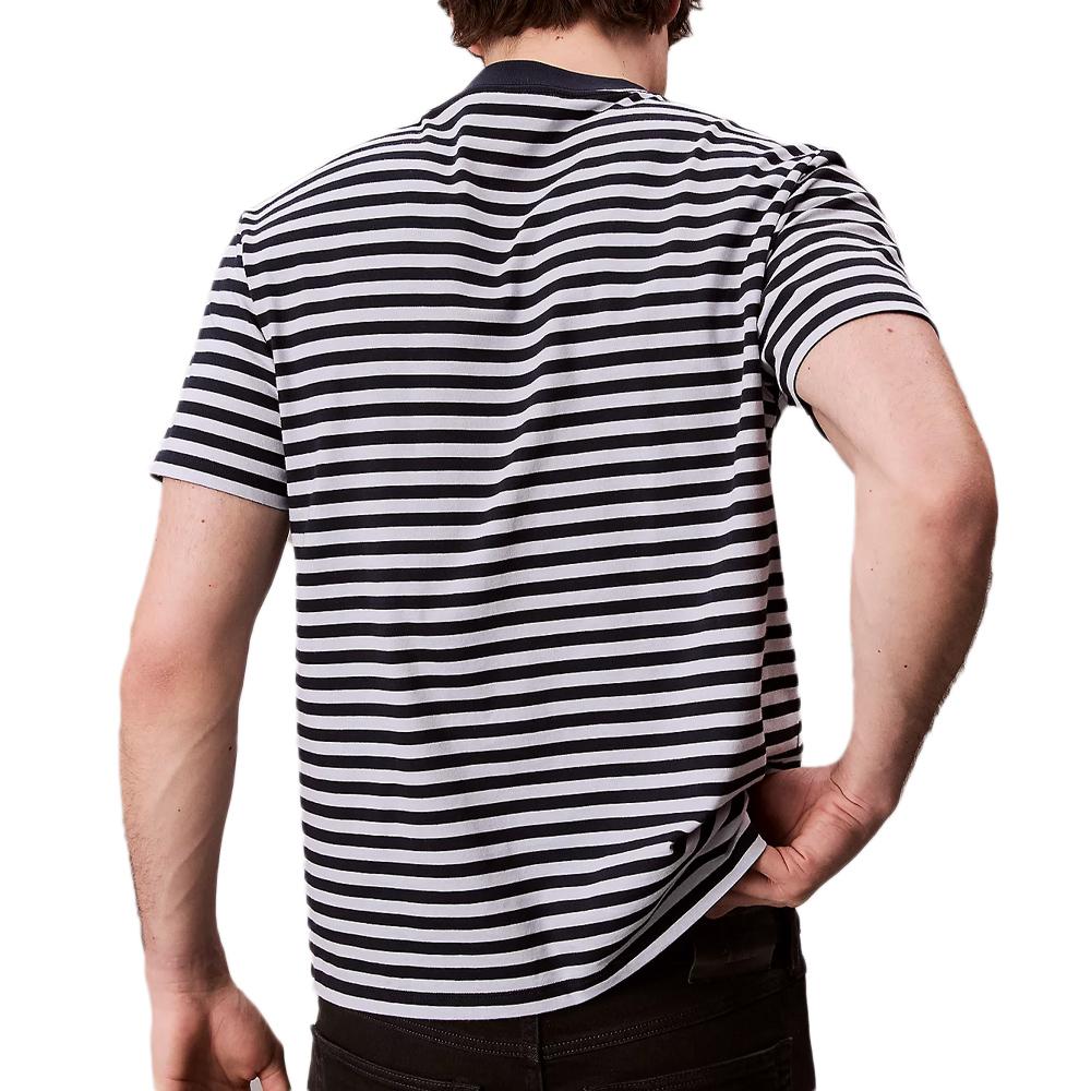 T-Shirt à Rayure Bleu/Gris Homme Calvin Klein Jeans 20s Stripe vue 2
