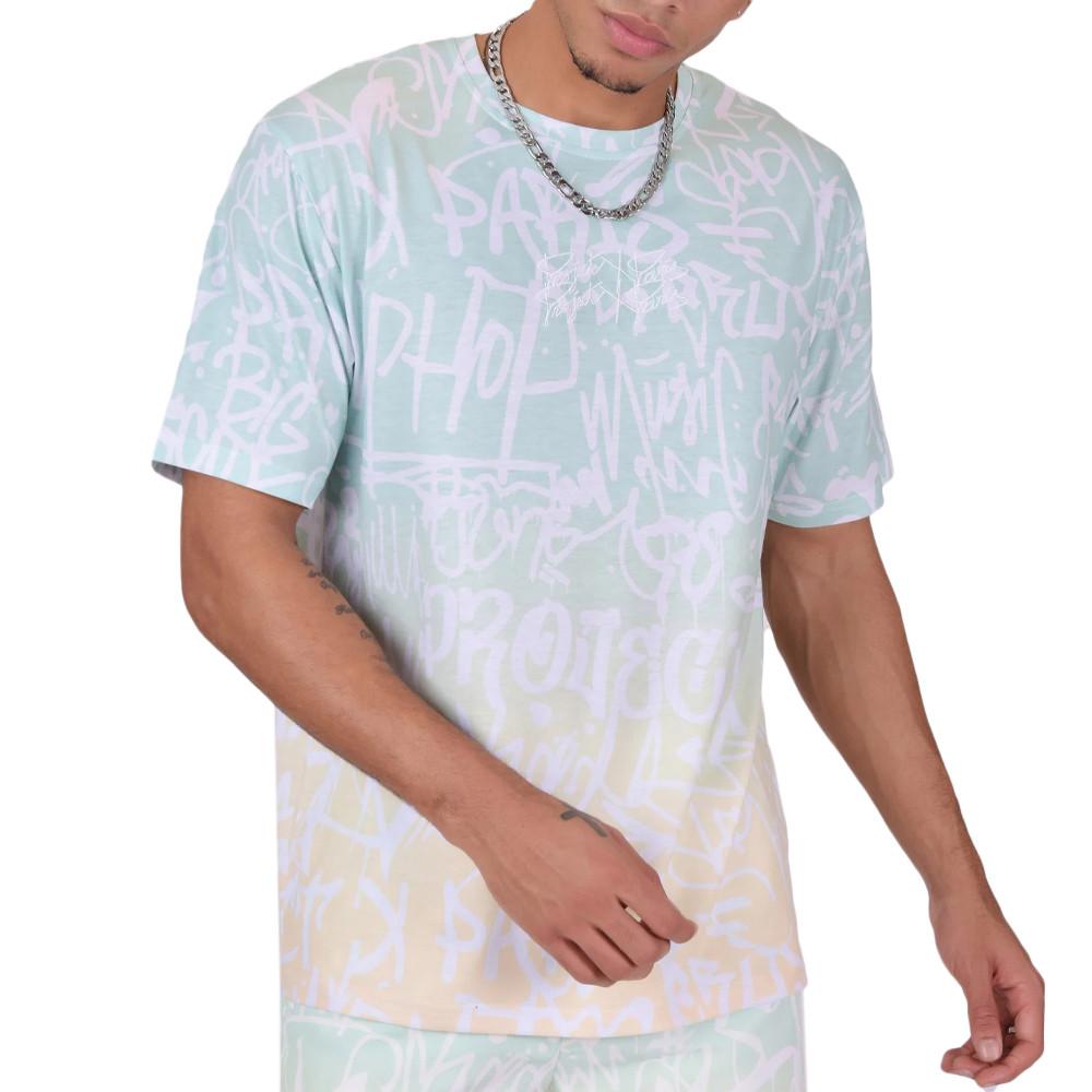 T-shirt Vert Homme Project X Paris Graffiti Dégradé pas cher