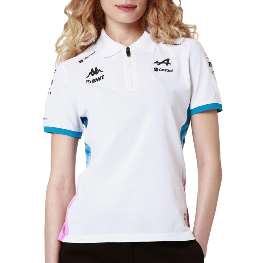 Polo Blanc/Turquoise Femme Kappa Adrew pas cher