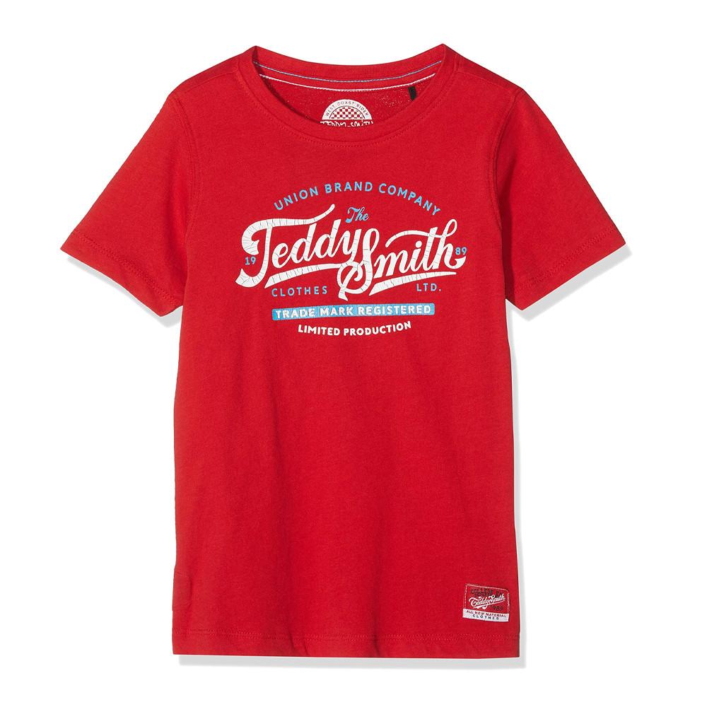 T-shirt Rouge Garçon Teddy Smith Torek pas cher