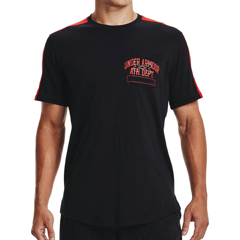 T-shirt Noir Homme Under Armour Athletic Dept Pocket pas cher