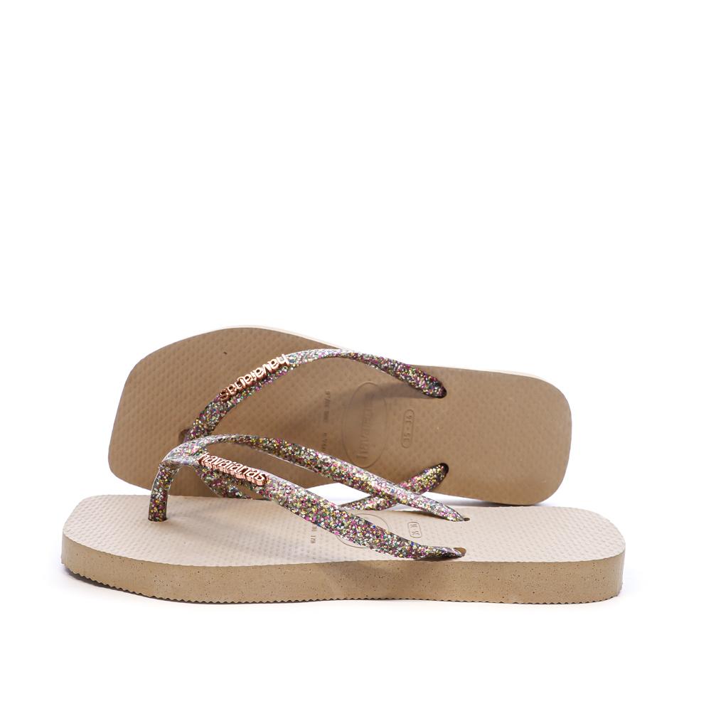 Tongs Marrons Femme Havaianas Hav Square Logo pas cher