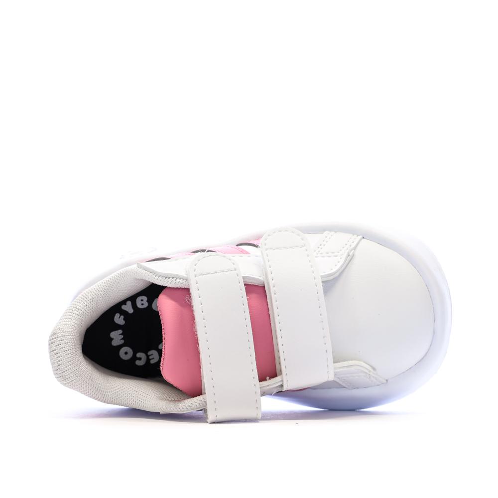 Baskets Blanches/Roses Bébé Fille Adidas Grand Court 2.0 vue 4