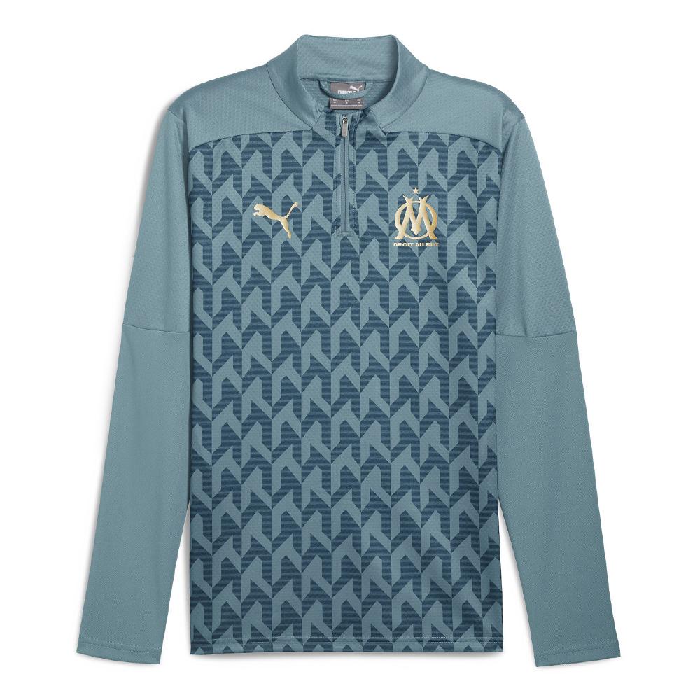 OM Sweat 1/4 zip Bleu Homme Puma 24/25 pas cher