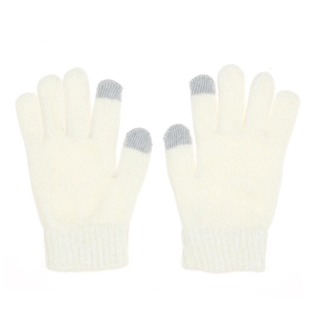 Gants Blanc Femme Infinitif Paris Chenille pas cher