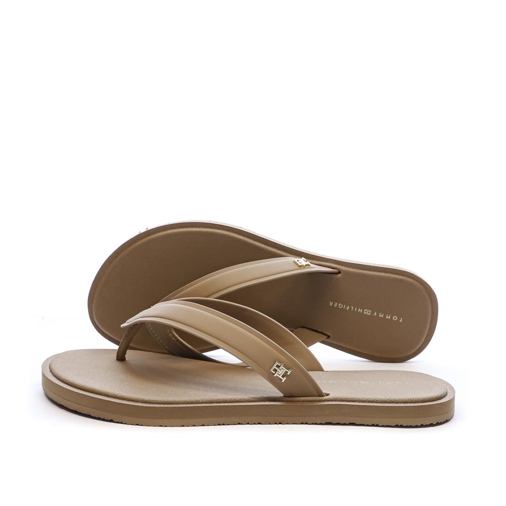 Tongs Beige Femme Tommy Hilfiger Scandi Premium pas cher