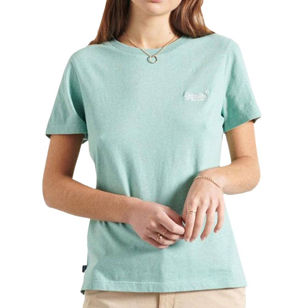 T-shirt Bleu Clair Femme Superdry Classic pas cher
