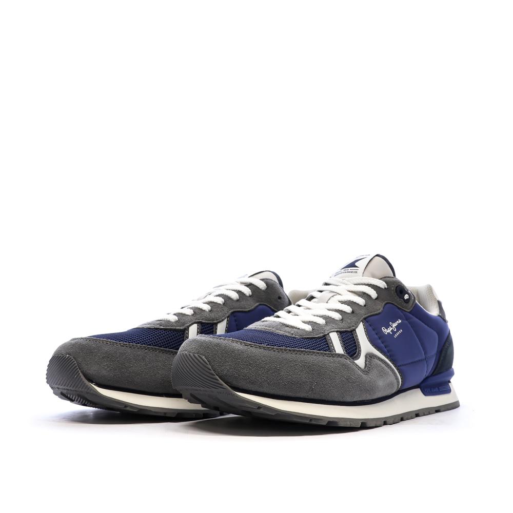 Baskets Gris/Bleu Homme Pepe Jeans Brit Mixt vue 6