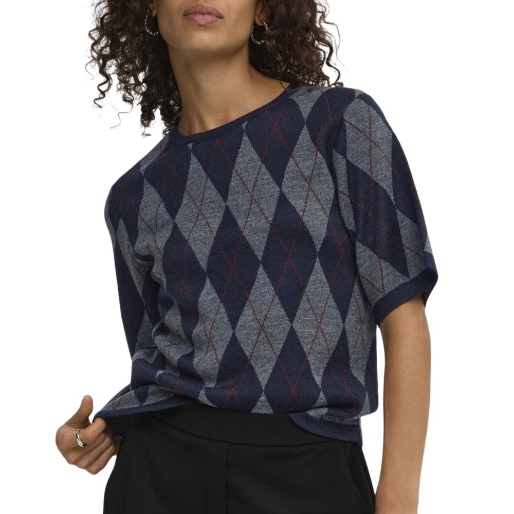 Women’s Navy/Grey JDY Maggy Argyle Jumper affordable