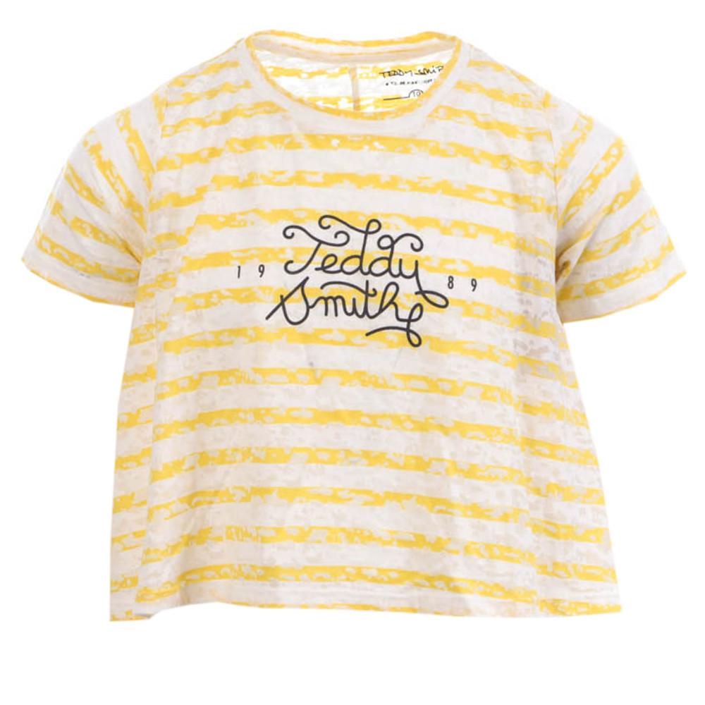 T-shirt à rayures Jaune Fille Teddy Smith Marino vue 2