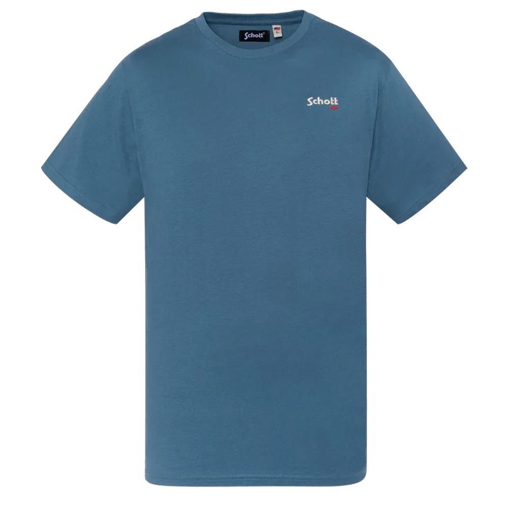 T-Shirt Bleu Homme Schott Brode pas cher