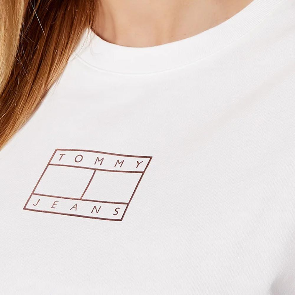 T-shirt Blanc Femme Tommy Hilfiger Small Outline vue 3