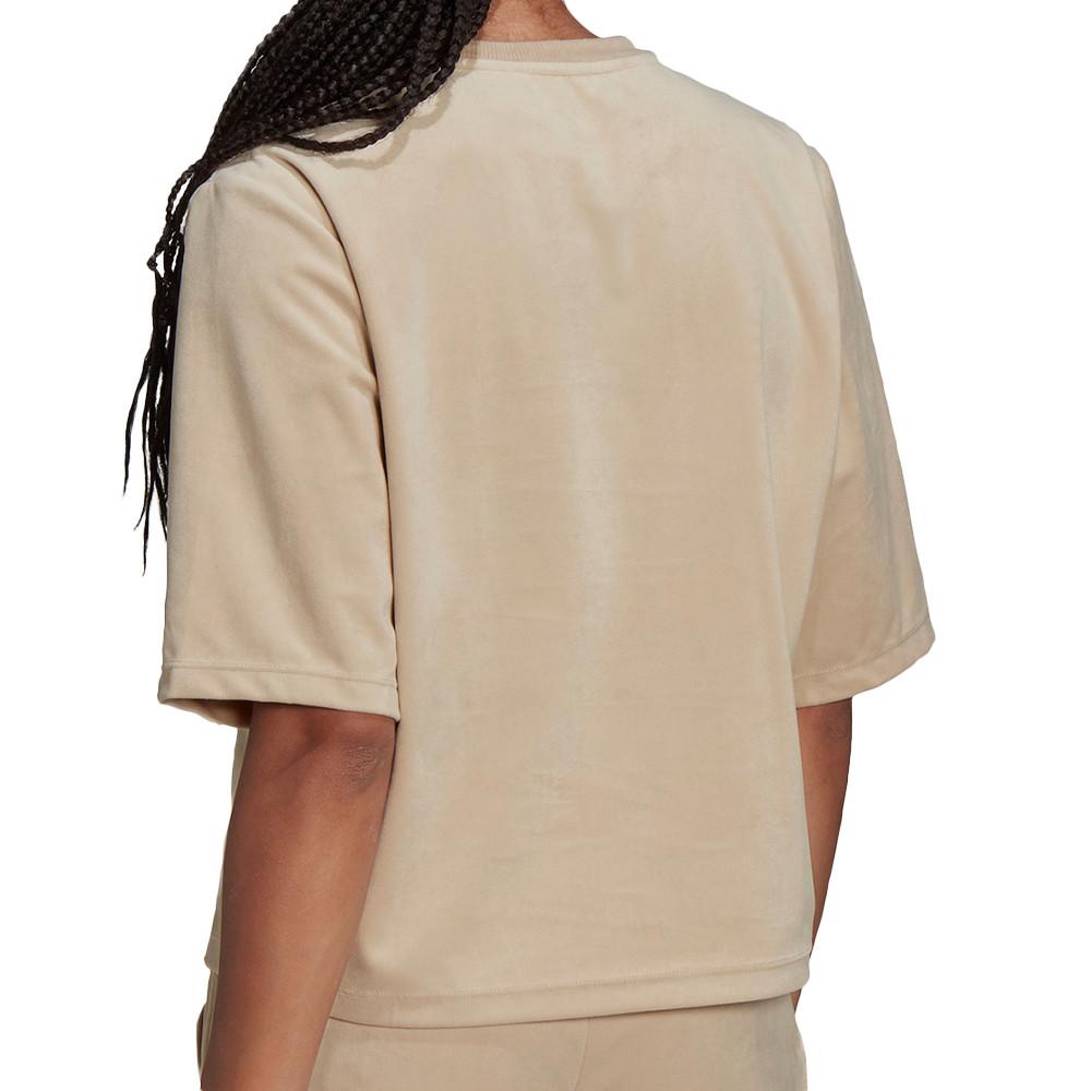 T-shirt Velours Beige Femme Adidas H22833 vue 2