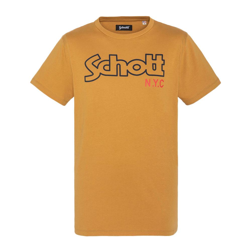 T-shirt Ocre Homme Schott Vintage pas cher