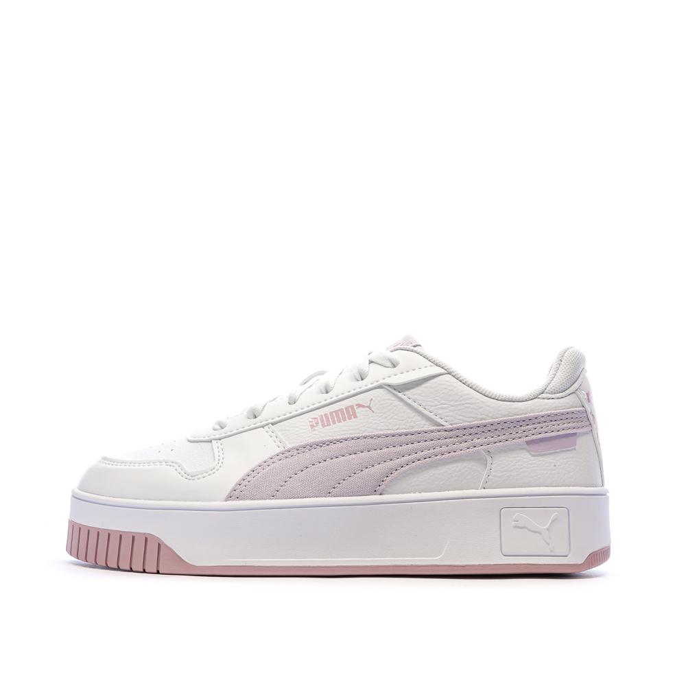 Baskets Blanc/Rose Fille Puma Carina Street Beach pas cher