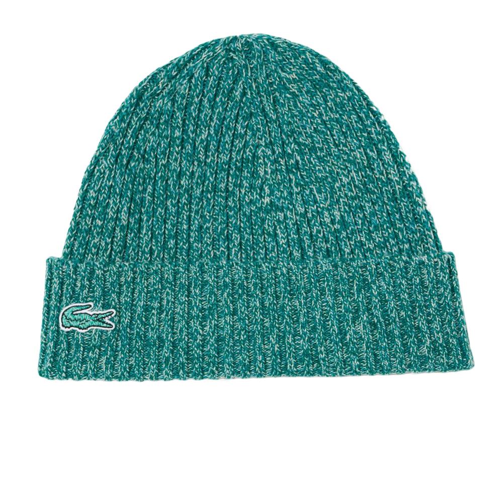 Bonnet Vert Mixte Lacoste Rib pas cher