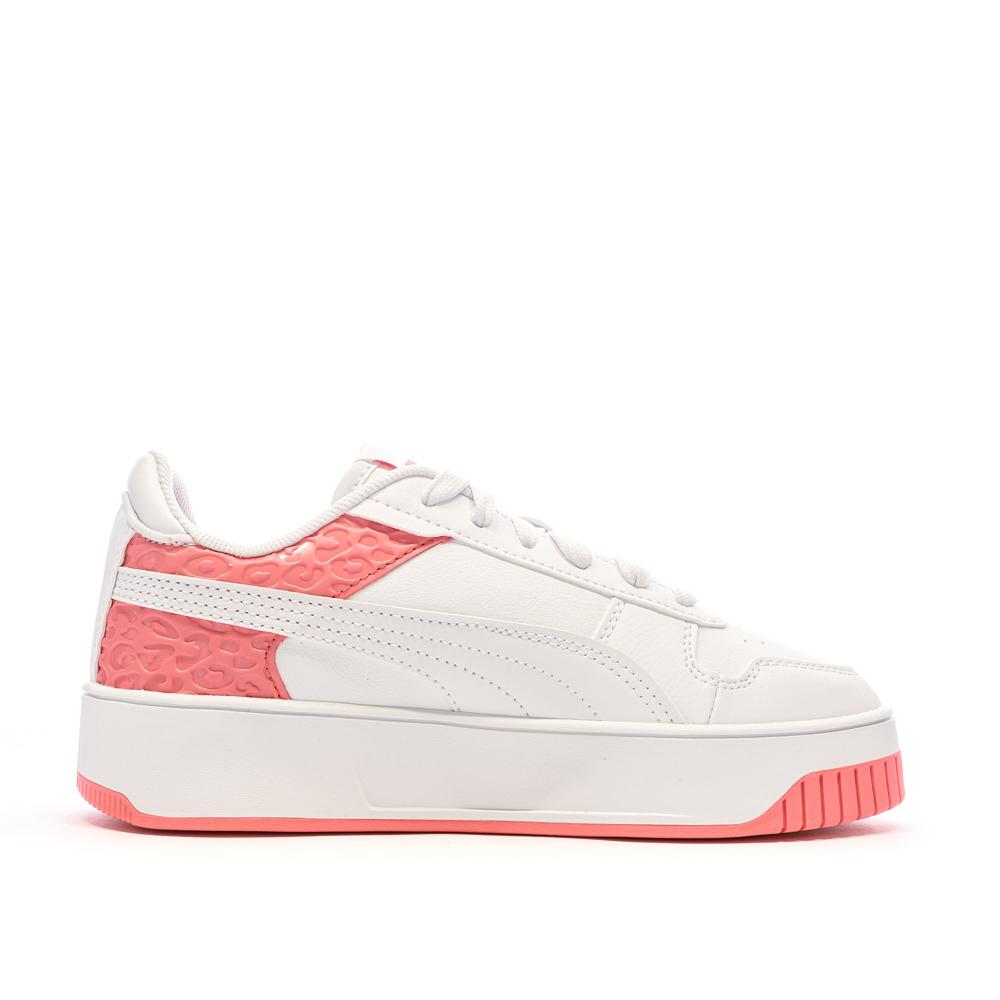 Baskets Blanches/Roses Fille Puma Carina Street Wild vue 2