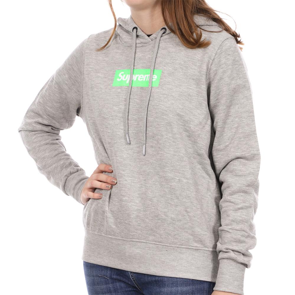Sweat à Capuche Gris/Vert Femme Supreme Grip Pat pas cher