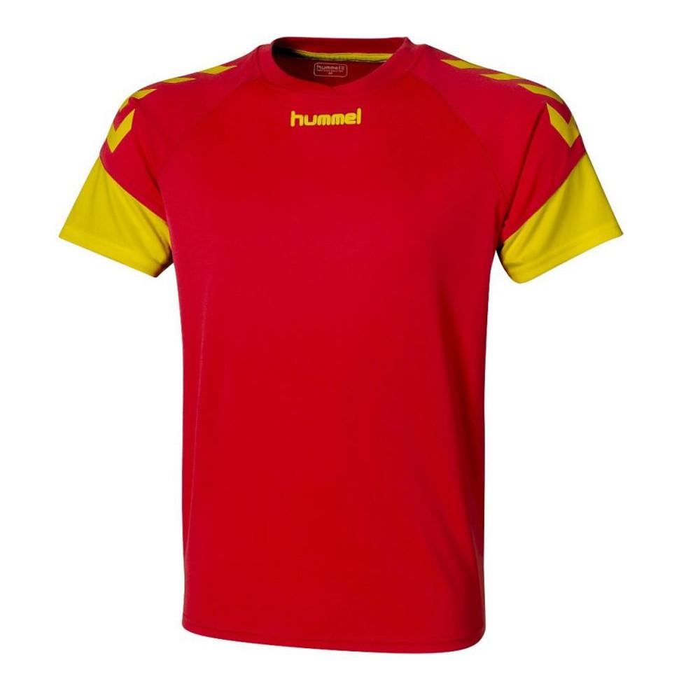 Maillot Rouge et Jaune Homme/Enfant Hummel Chevrons MC pas cher