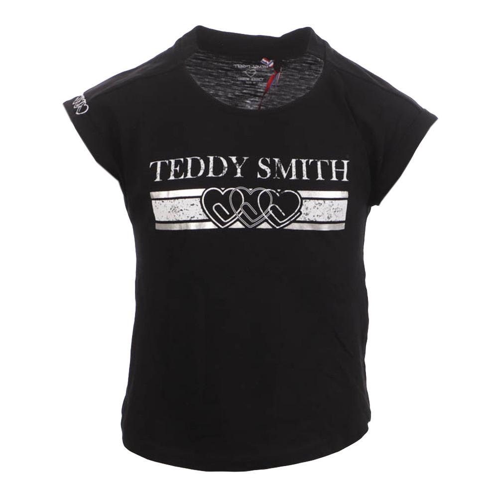 T-shirt Noir Fille Teddy Smith Trobo pas cher