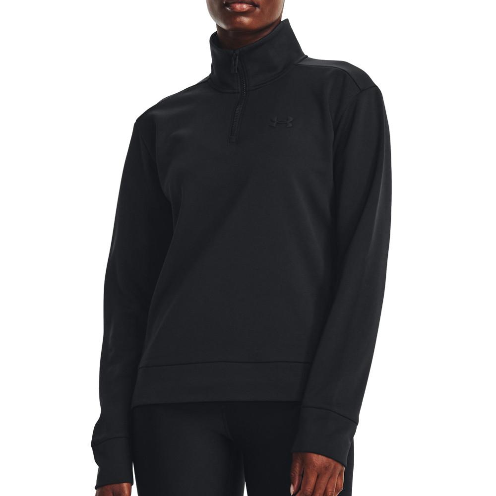 Sweat 1/4 de Zip Noir Femme Under Armour Fleece pas cher