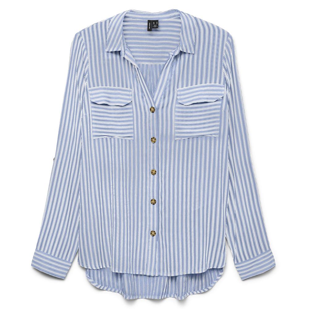 Chemise Bleu clair/Blanc Femme Vero Moda Bumpy vue 2