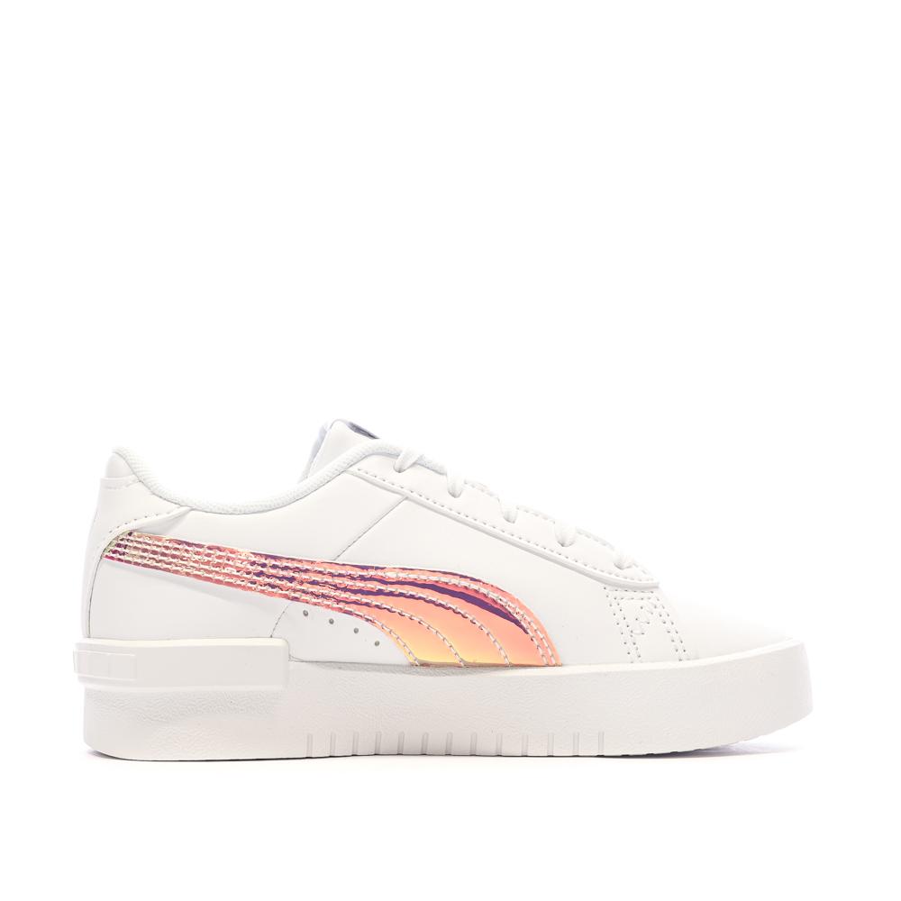 Baskets Blanc/Rose irisé Fille Puma Jada Holo vue 2